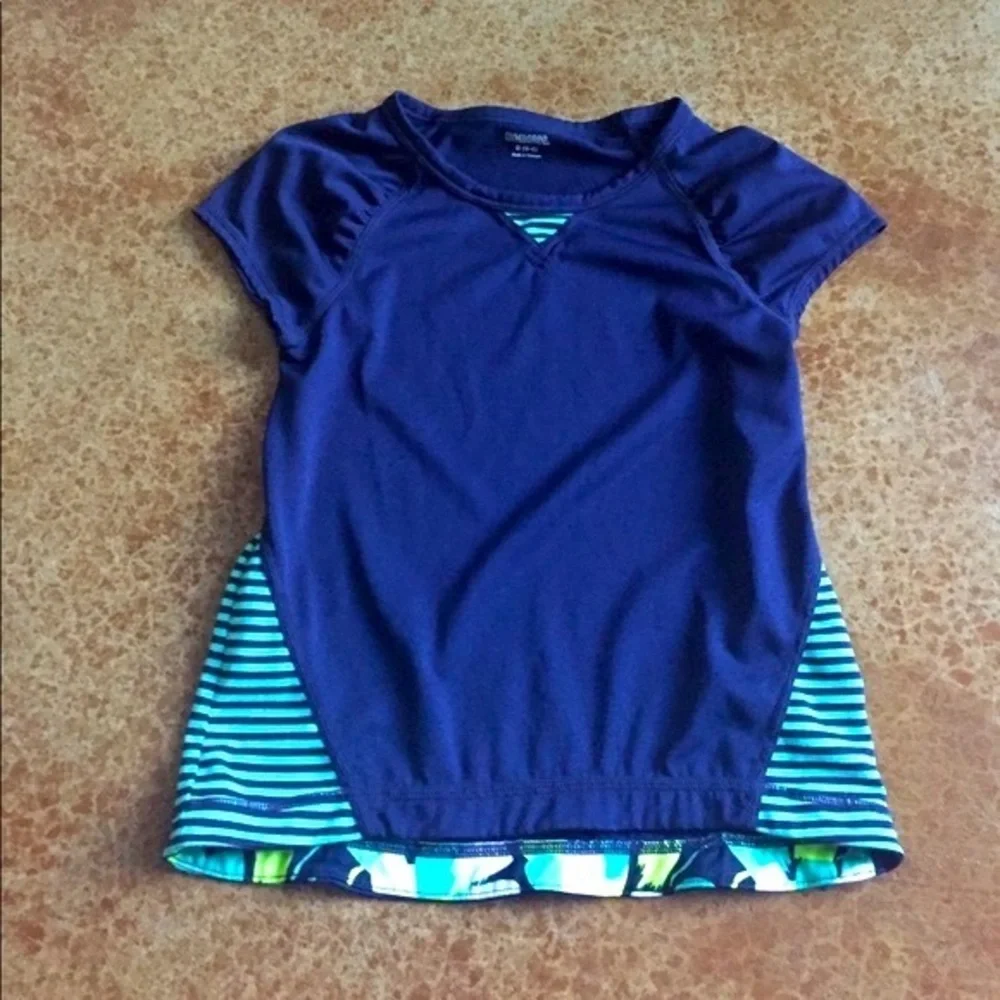 Gymboree S blue color block layered look water resistant swim vacation top‎